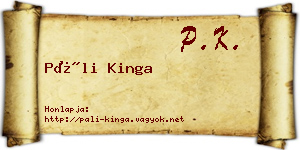 Páli Kinga névjegykártya